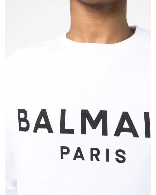 Balmain Sweatshirt Mit Logo-Print in White für Herren