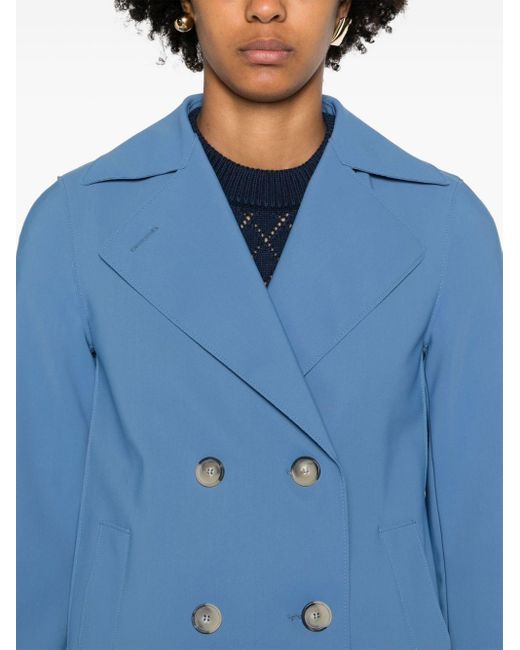 Harris Wharf London Blue Notched-lapels Double-breasted Blazer