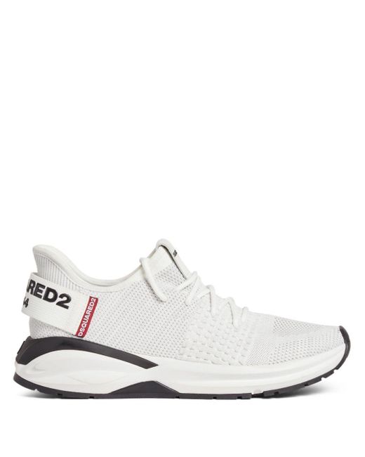 DSquared² White Logo-Tape Low-Top Sneakers for men