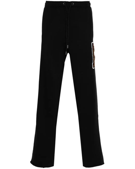 Just Cavalli Black Raised-Logo Track Pants for men