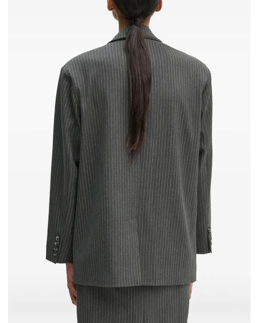 Day Birger et Mikkelsen Gray Pinstripe Button Blazer