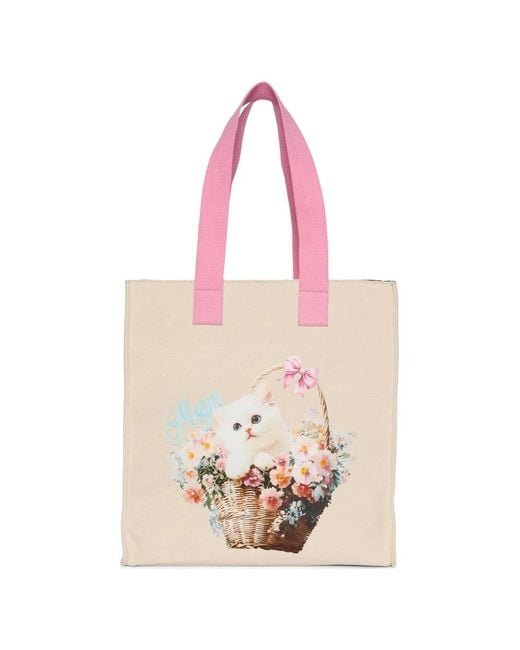 MSGM Pink Sac Cabas À Fleurs