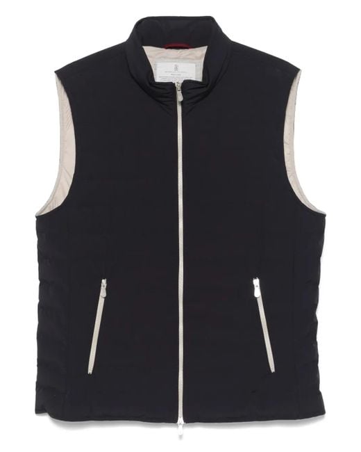 Brunello Cucinelli Black Quilted Vest for men