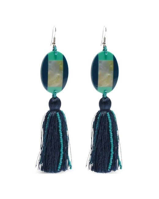 Maliparmi Blue Boucles D'Oreilles Serties De Perles