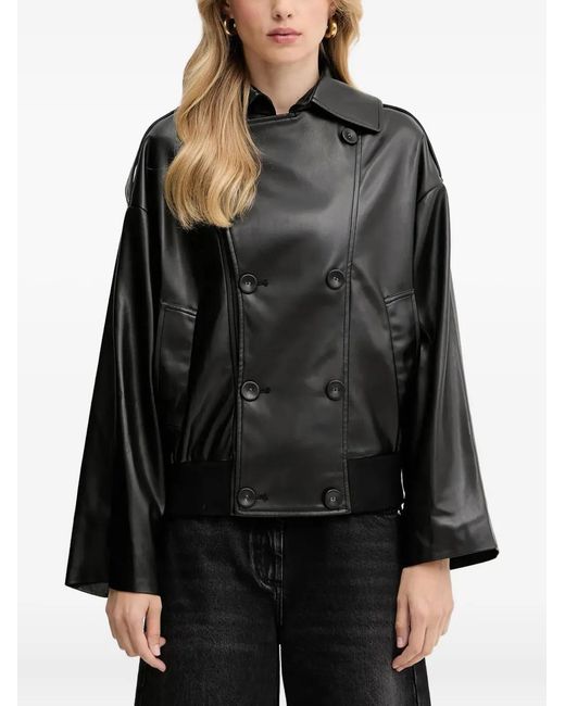 Silvian Heach Black Double-Breasted Button Jacket