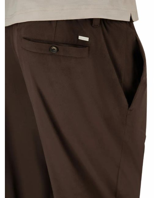 Herno Brown Resort Drawstring-Waist Trousers for men