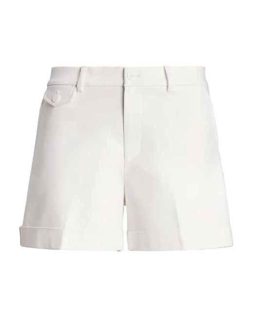 Ralph Lauren White Cuffed-Hem Shorts