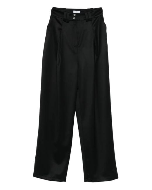 Vestiaire d'un Oiseau Libre Black Pleated-Front Press-Stud Trousers
