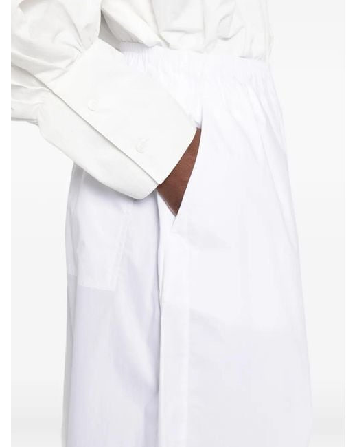 Thelatest White Dora Elasticated-Waist Palazzo Pants