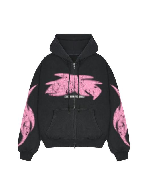 GODMADE Black Vivid Graphic-Print Zip-Up Hoodie for men