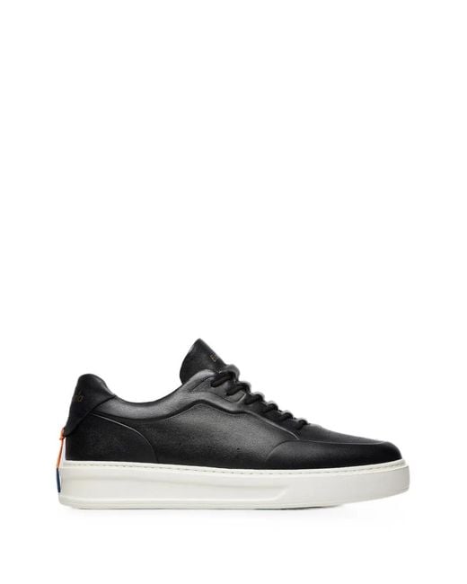 Barracuda Black Perforated-Detail Lace-Up Sneakers for men