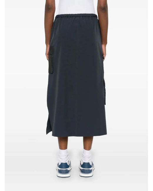 Herno Blue Drawstring Midi Skirt