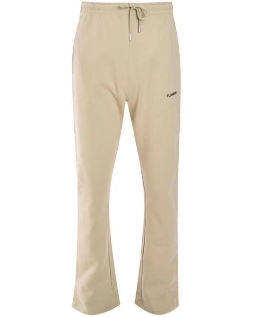 flâneur Natural Essential Logo-Print Track Pants for men