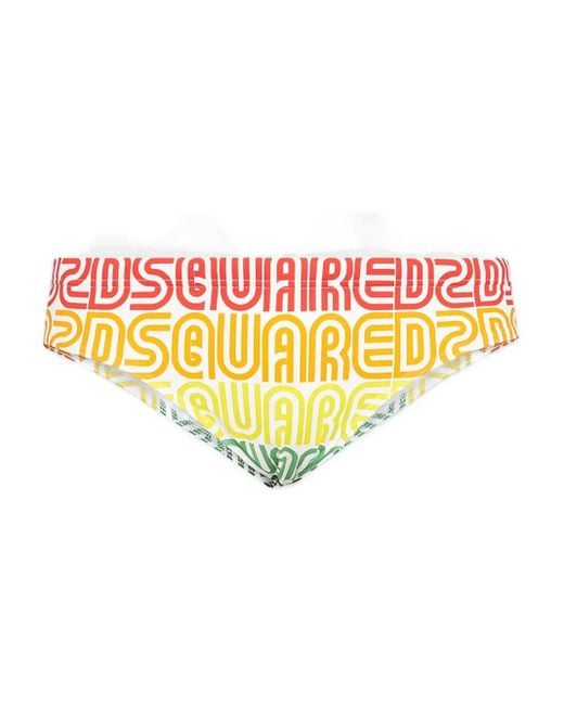 DSquared² Badehose Mit Logo-Print in White für Herren