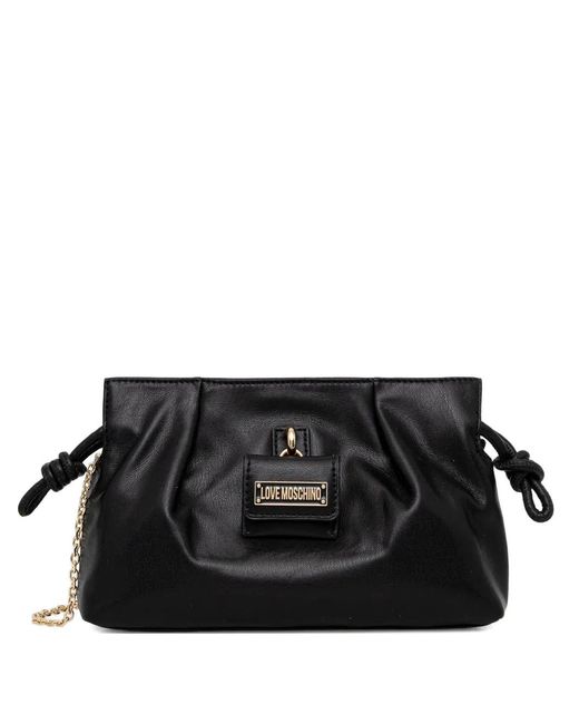 Love Moschino Black Logo-Detail Shoulder Bag