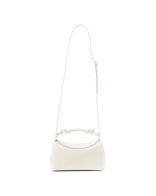 Esin Akan White Medium Sloane Knotted Tote Bag