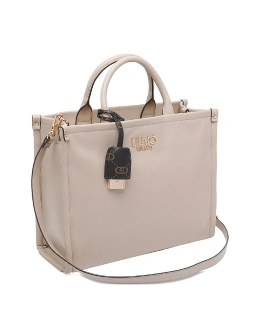Liu Jo Natural Top-Zip Double-Handle Tote Bag