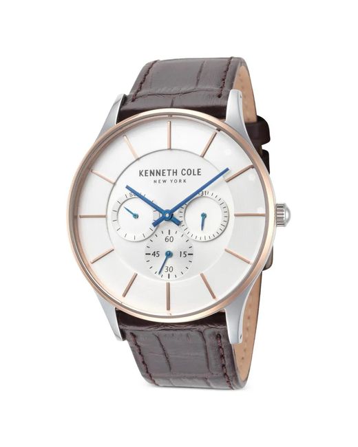 Kenneth Cole Gray Croc-Effect Leather 42Mm Watch for men