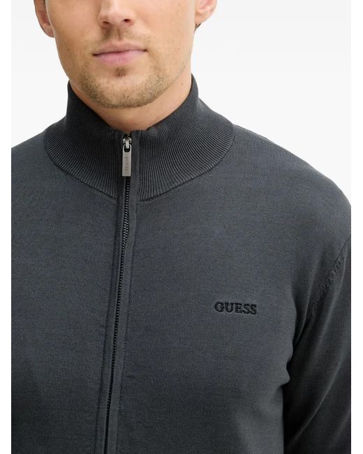 Guess Gray Zip-Up Cardigan for men