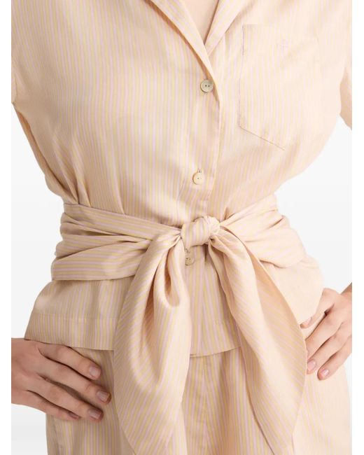 Patou Natural Knotted Striped-Pattern Shirt