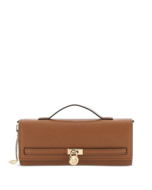MICHAEL Michael Kors Brown "Hamilton Moderne" Medium Clutch