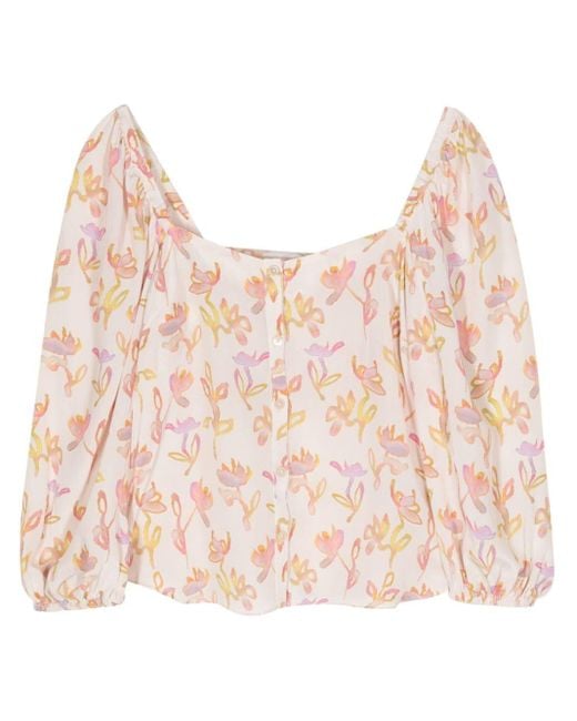 PS by Paul Smith Pink Oleander Floral-print Blouse