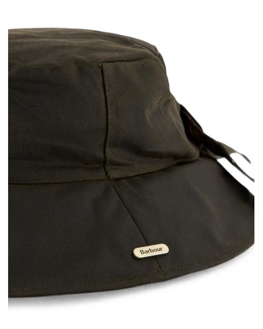 Barbour Black Brambling Bow-Detail Bucket Hat