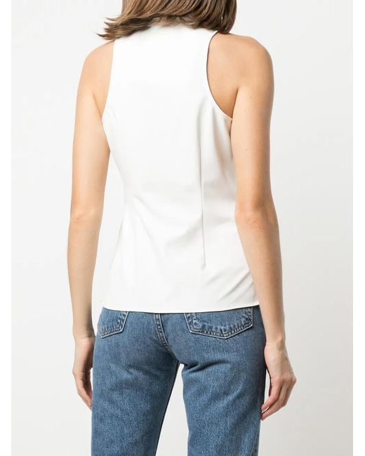Cinq À Sept White Mckenna Sleeveless Blouse