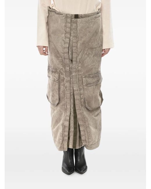 Y. Project Natural Maxi Cargo Denim Skirt