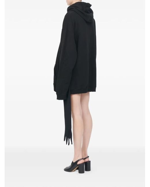 MM6 by Maison Margiela Black Hooded Mini Dress