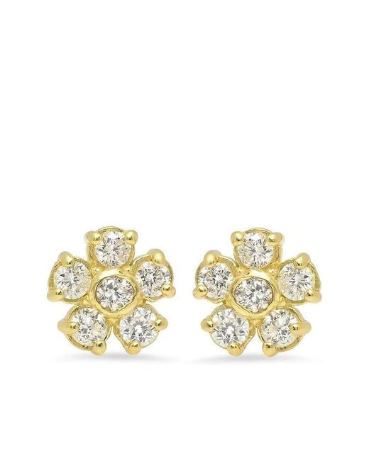 Jennifer Meyer Metallic 18Kt Diamond Flower Stud Earrings