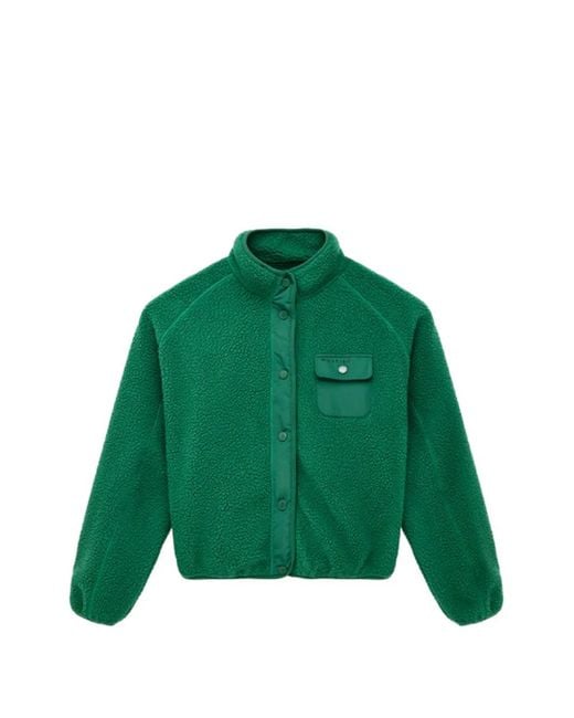 P.E Nation Green Takeover Fleece-Texture Bomber Jacket