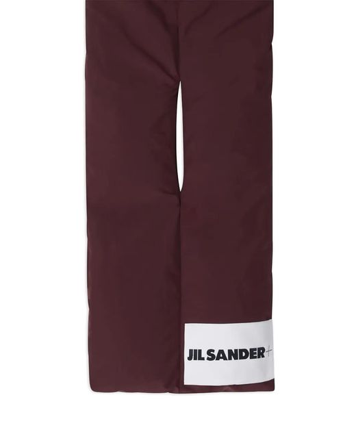 Jil Sander Purple Logo-Patch Padded Scarf for men