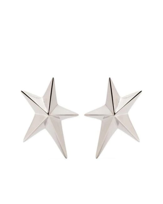 Mugler White Star-Shaped Earrings