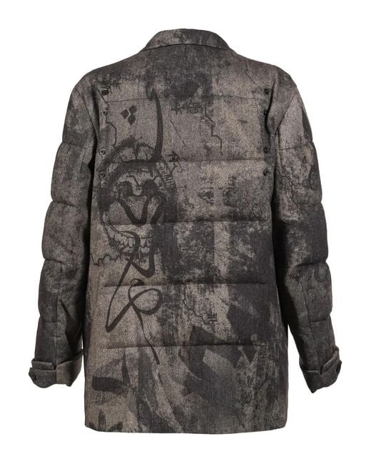 Yohji Yamamoto Gray Buttoned Padded Jacket for men
