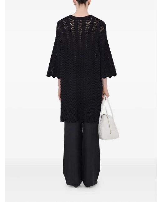 Loulou de Saison Black Wafa Drop-Shoulder Midi Dress