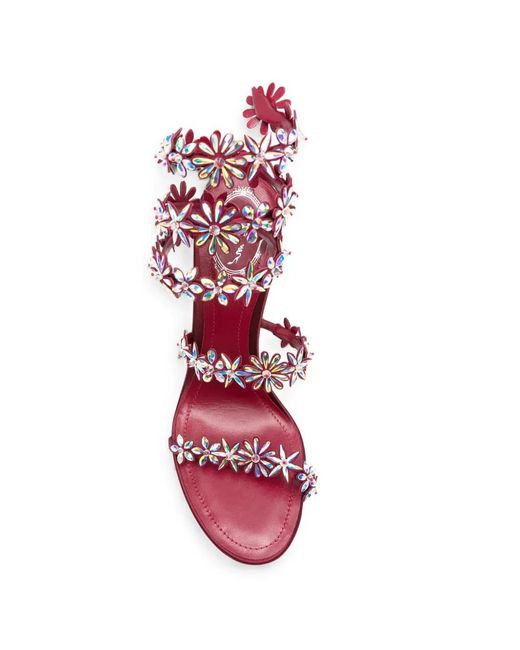 Rene Caovilla Pink Eva Crystal-Embellished Heeled Sandals