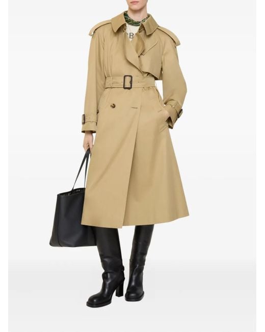 Burberry Natural Fitzrovia Double-Breasted Belted Trench Coat