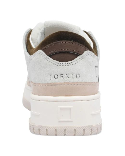 Date Natural Torneo Pop Suede-Leather Panel Sneakers