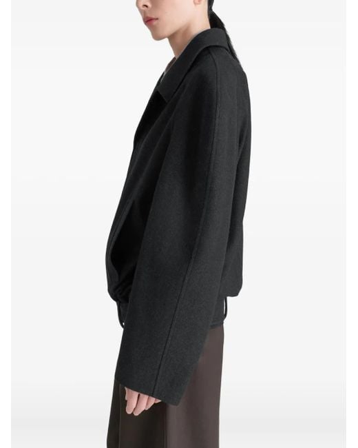 Lemaire Black Raglan-Sleeve Belted Jacket