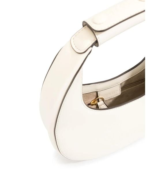 Staud White Moon Small Leather Shoulder Bag