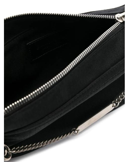 Palm Angels Black Logo-Chain Messenger Bag for men
