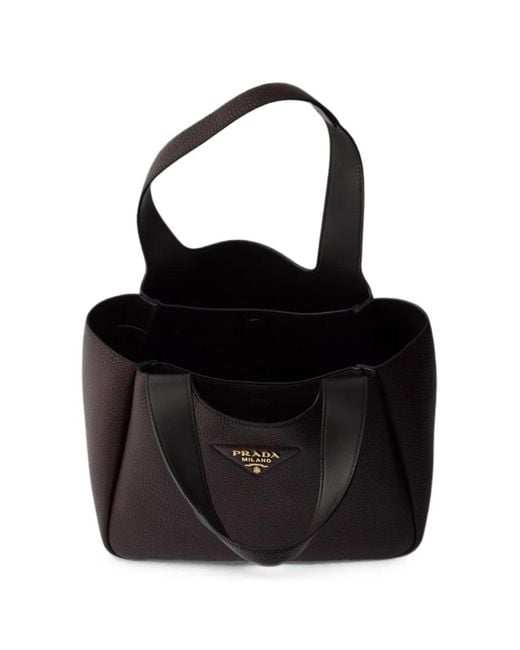 Prada Black Liaison Small Leather Tote Bag