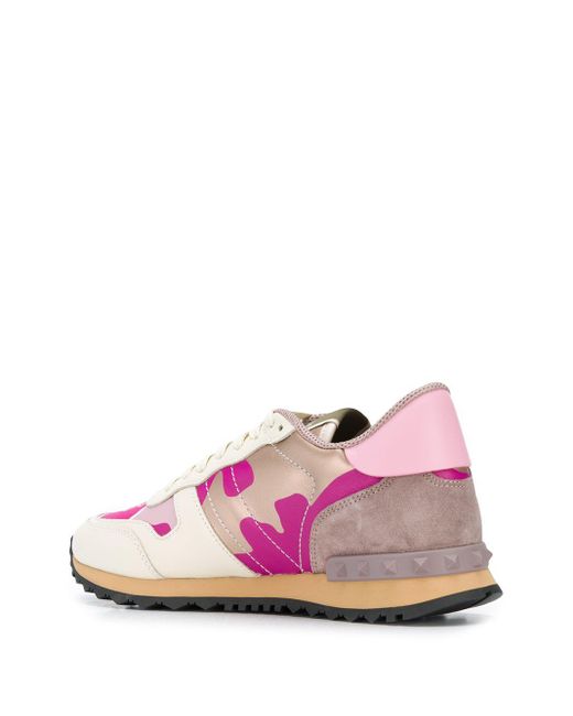 valentino garavani rockstud camouflage sneakers