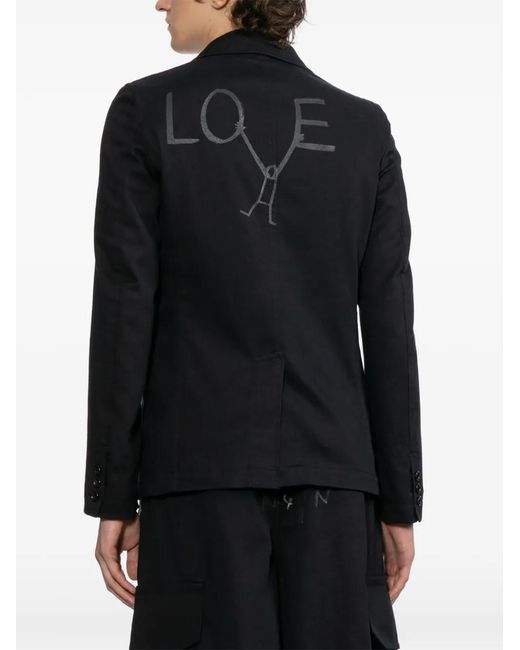 Comme des Garçons Black Graphic-Print Blazer for men