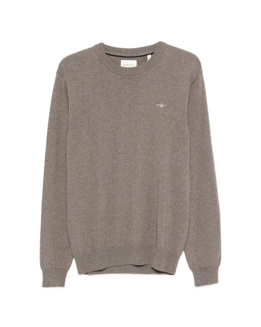 Gant Gray Crew-Neck Sweater for men