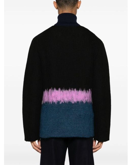 Jil Sander Black Colourblock Sweater - Men's - Wool/silk/alpaca/mohairpolyamidecotton for men