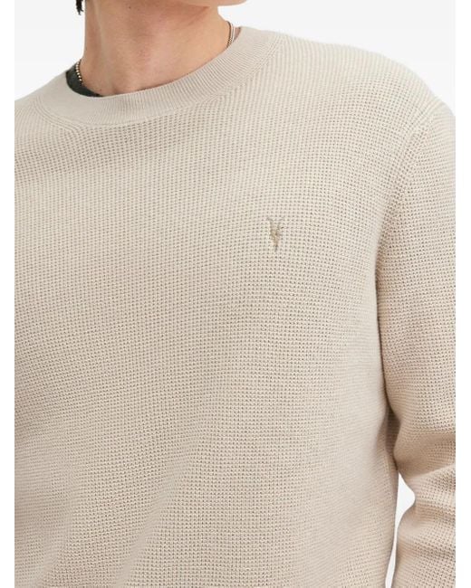 メンズ AllSaints ワッフルニット セーター Natural