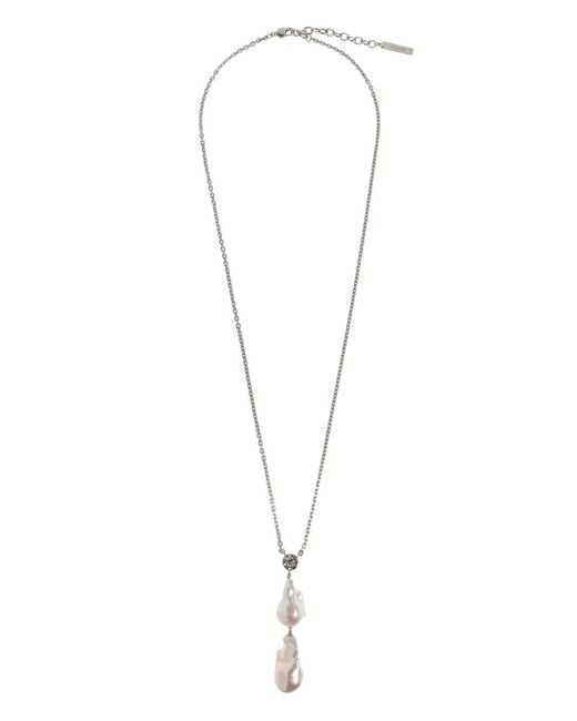Givenchy White Faux-Pearl Drop Necklace
