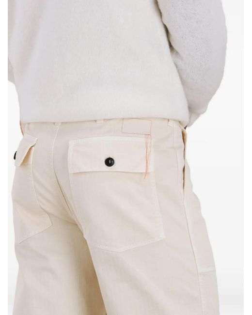 Fortela White Newfatigue Patch-Pocket Trousers for men